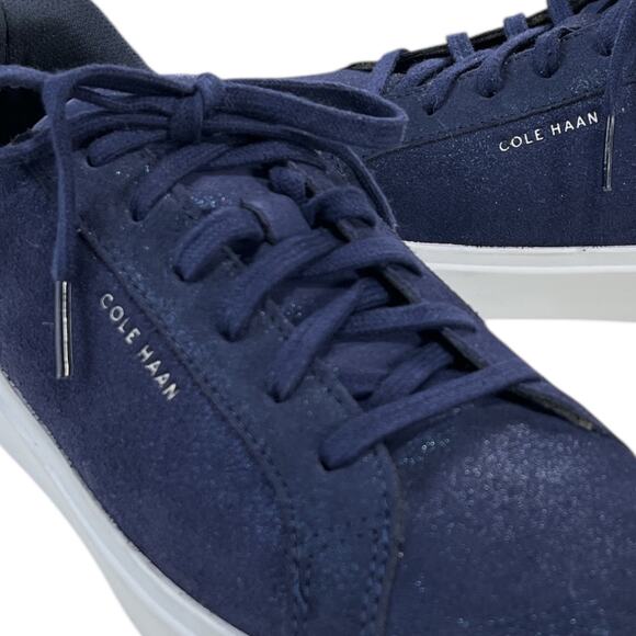 Cole Haan GC Daily Suede Sneaker Navy Blue Crosscourt Womens sz 9 - Picture 3 of 14